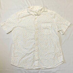 Goodfellow & CO Men's Button Down Shirt White Pastel Print Slim Fit Cotton
